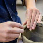 Kate Langrish-Smith working in her studio 2019